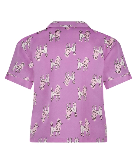 Kortermet jakke i sateng, Lilla