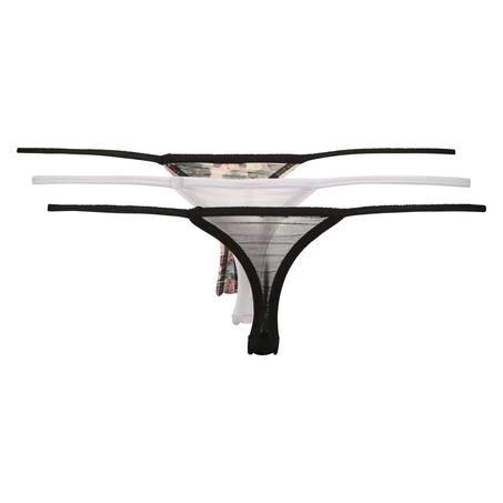 3-pack thongs mesh, Svart