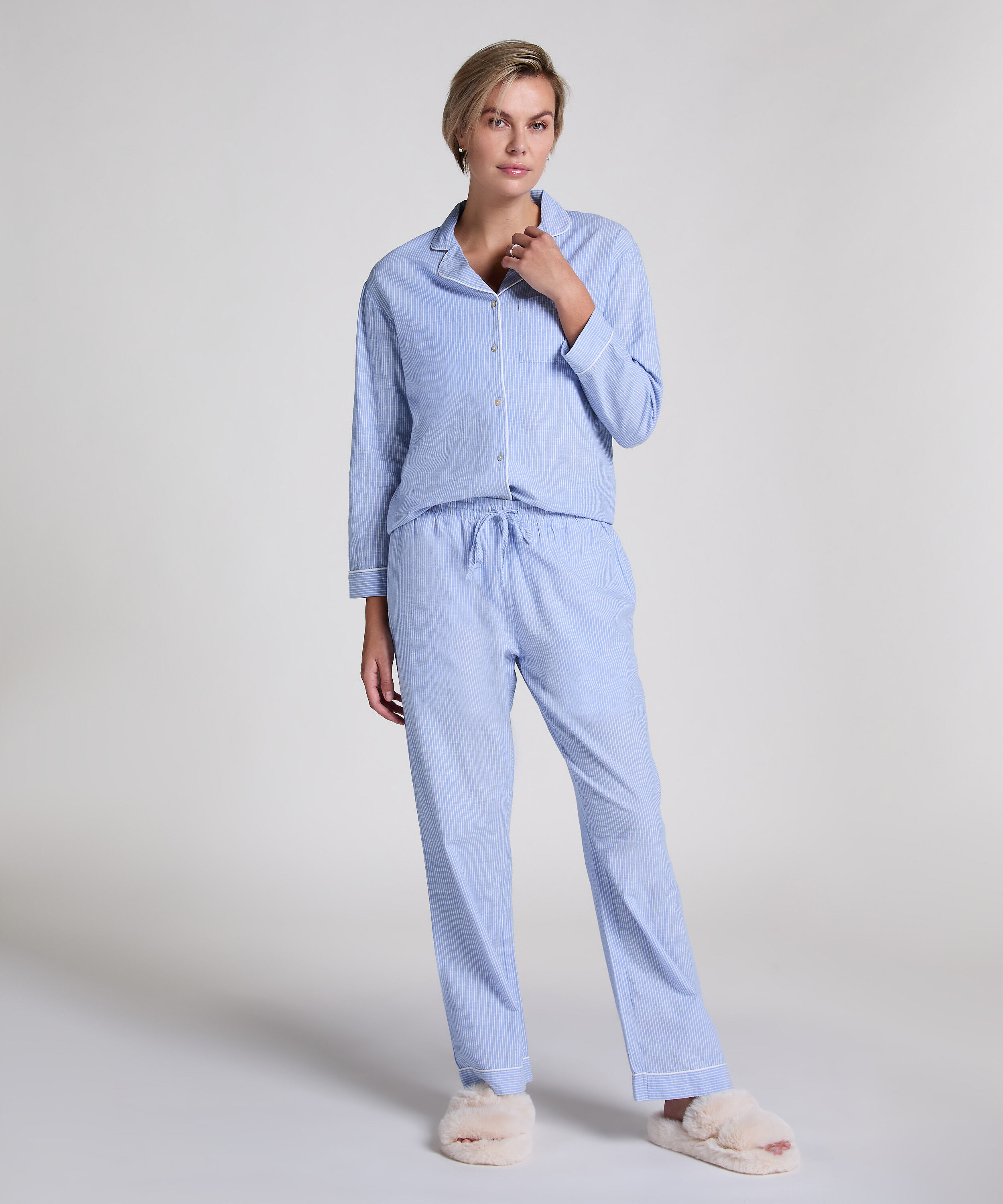 Petite Pyjamabukserr bomull, Blå