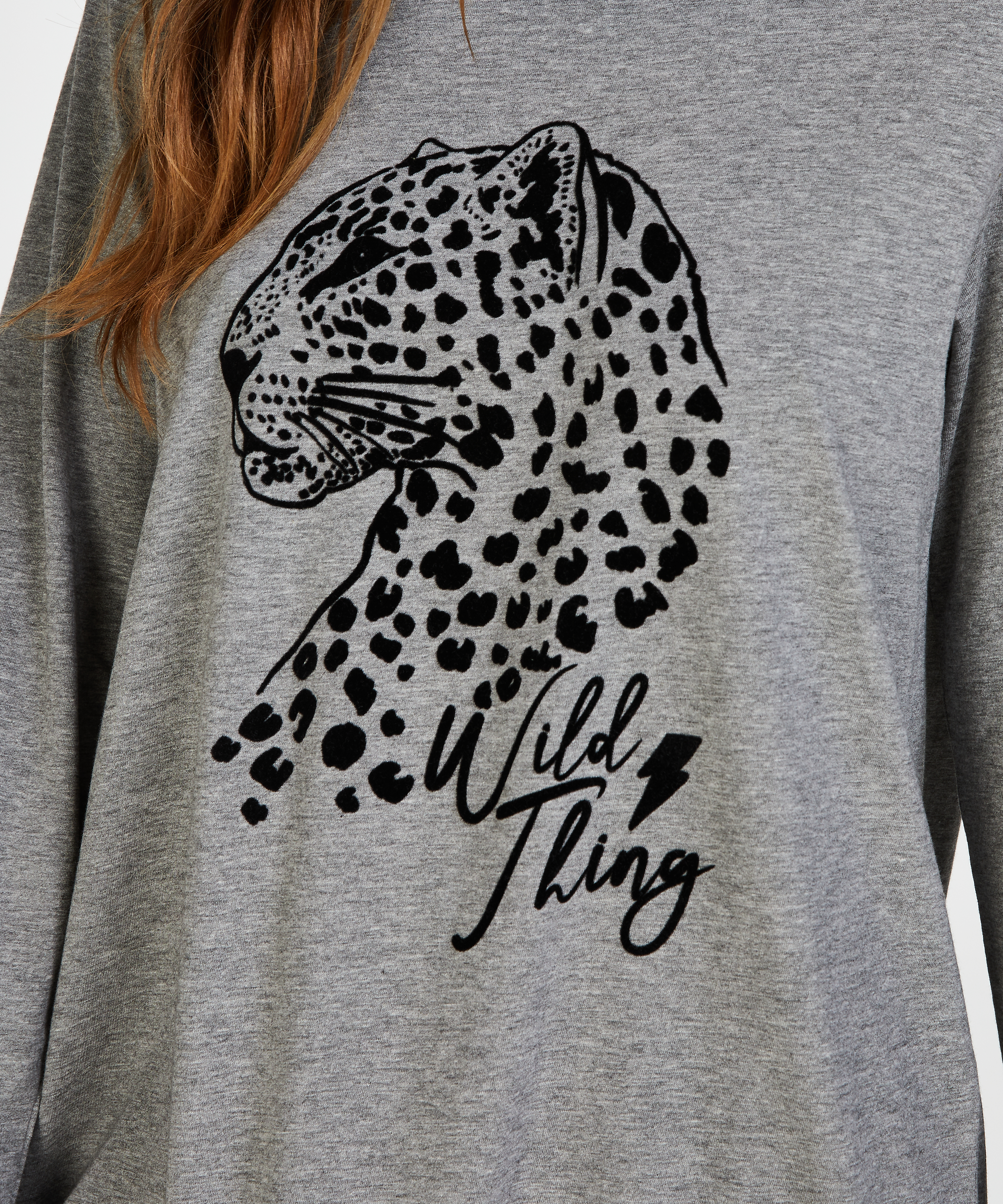 Round Neck Nightshirt, Gr&aring;, main