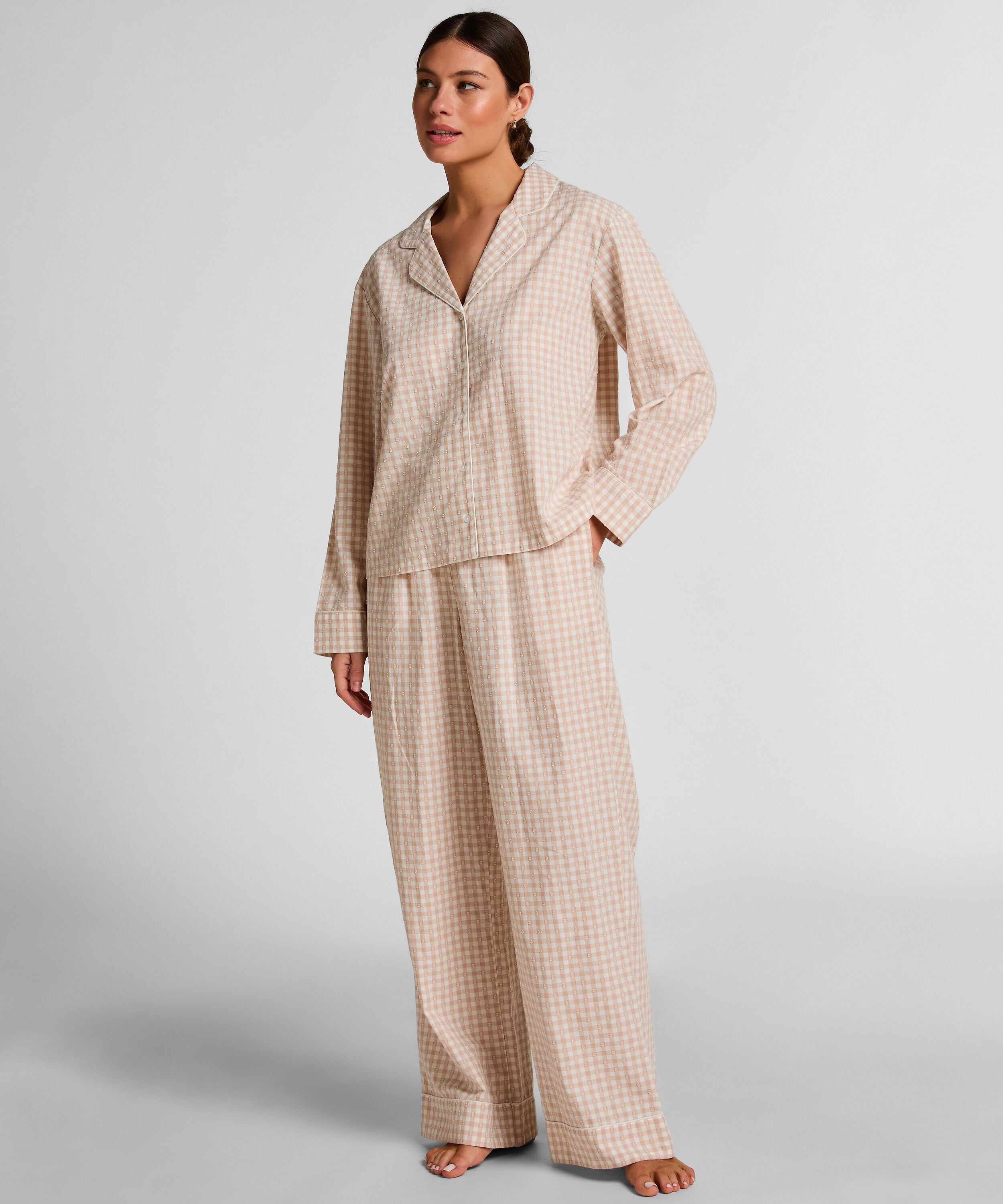 Dobby Pyjamasbukse Vevd Bomull
