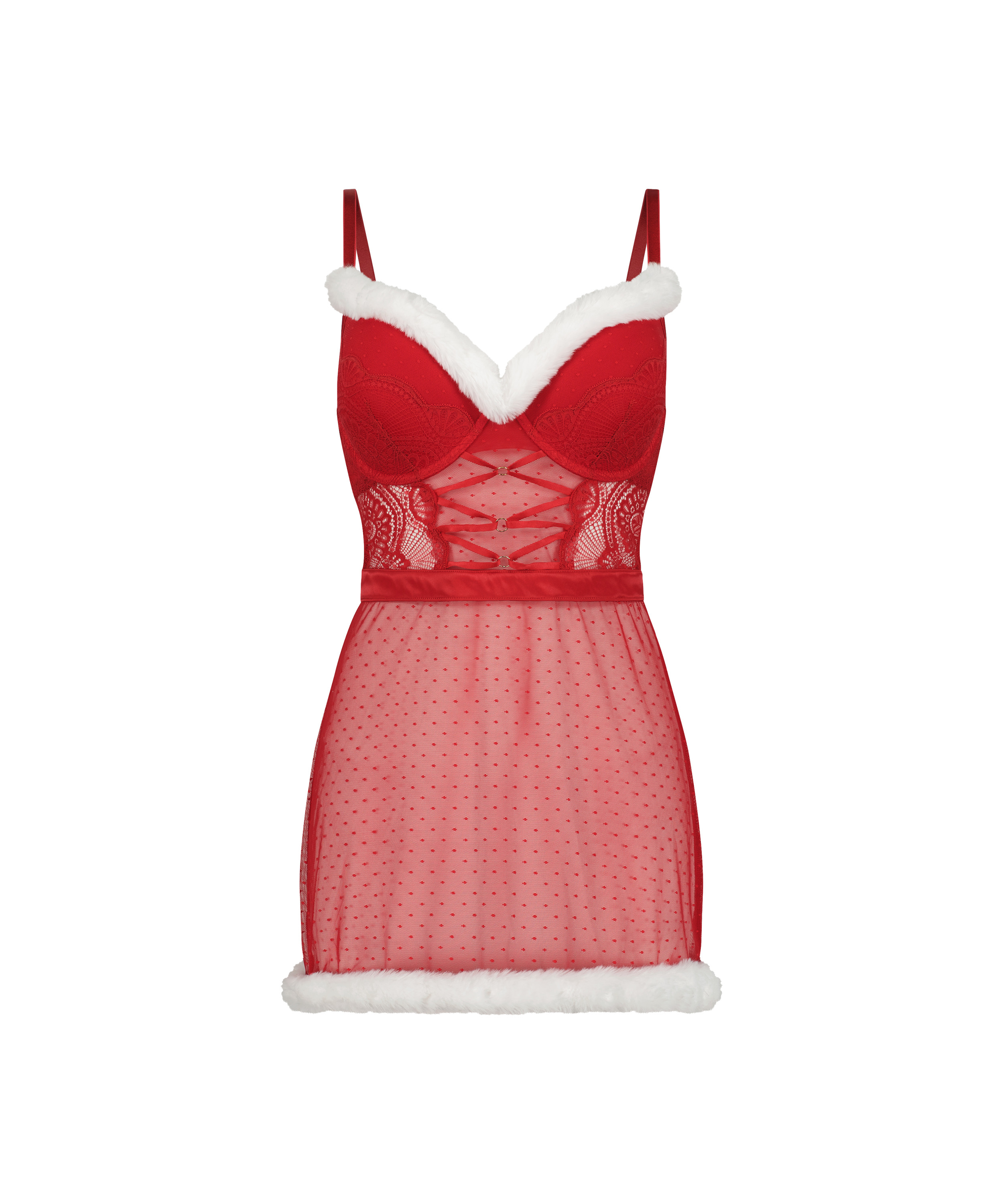 Wired slipdress Sexy Santa, Rød, main