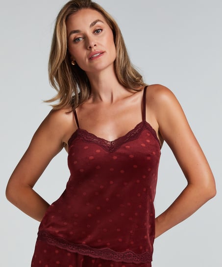 Cami-topp Velours Lace, Lilla