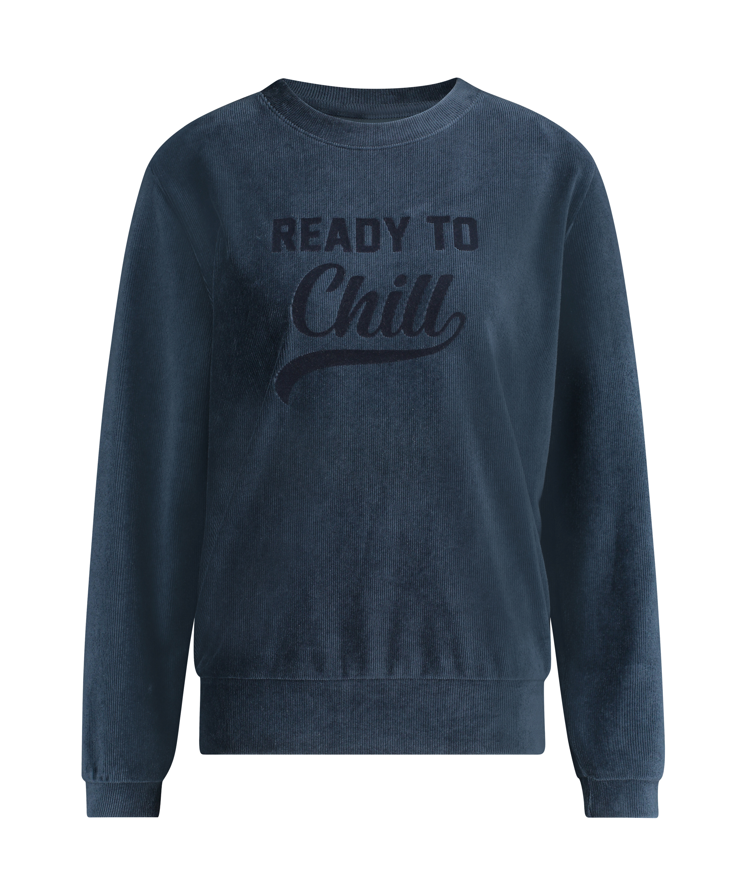 Langermet velvet topp, Blå, main