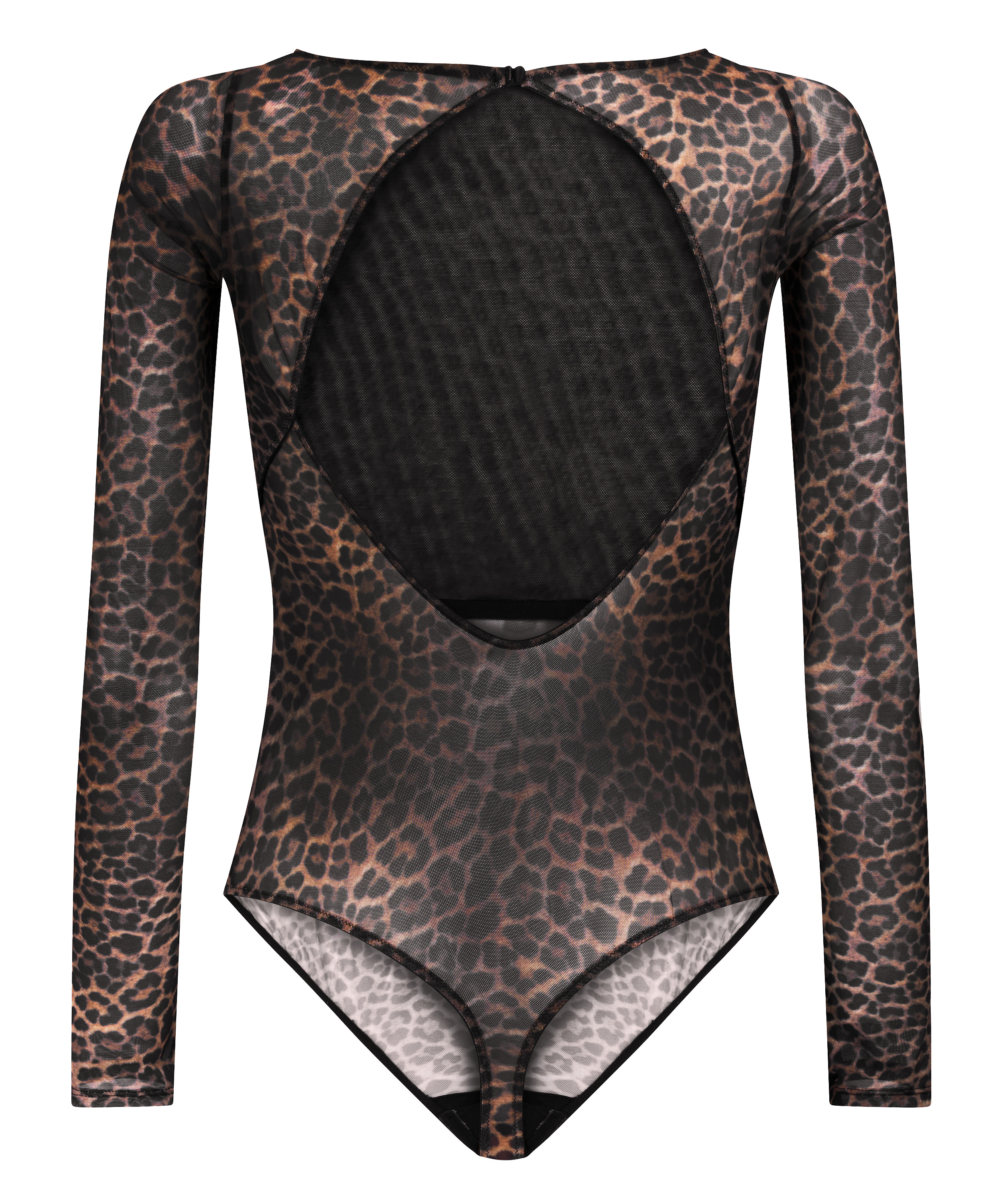 Tara Leopard Body med lange ermer, Svart, main