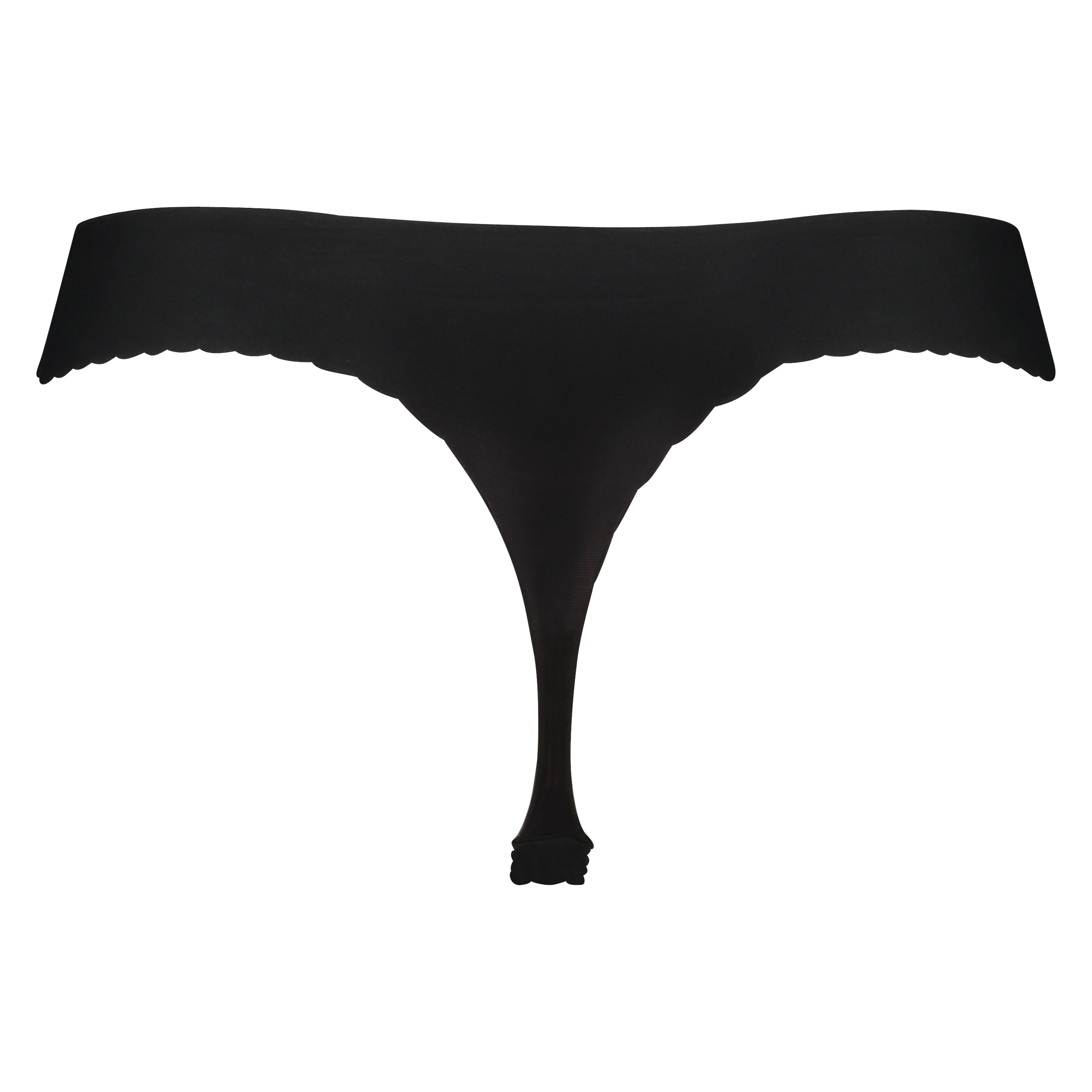Thong invisible scalloped, Svart, main