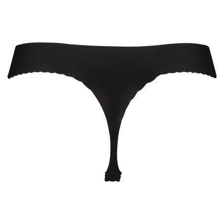 Thong invisible scalloped, Svart