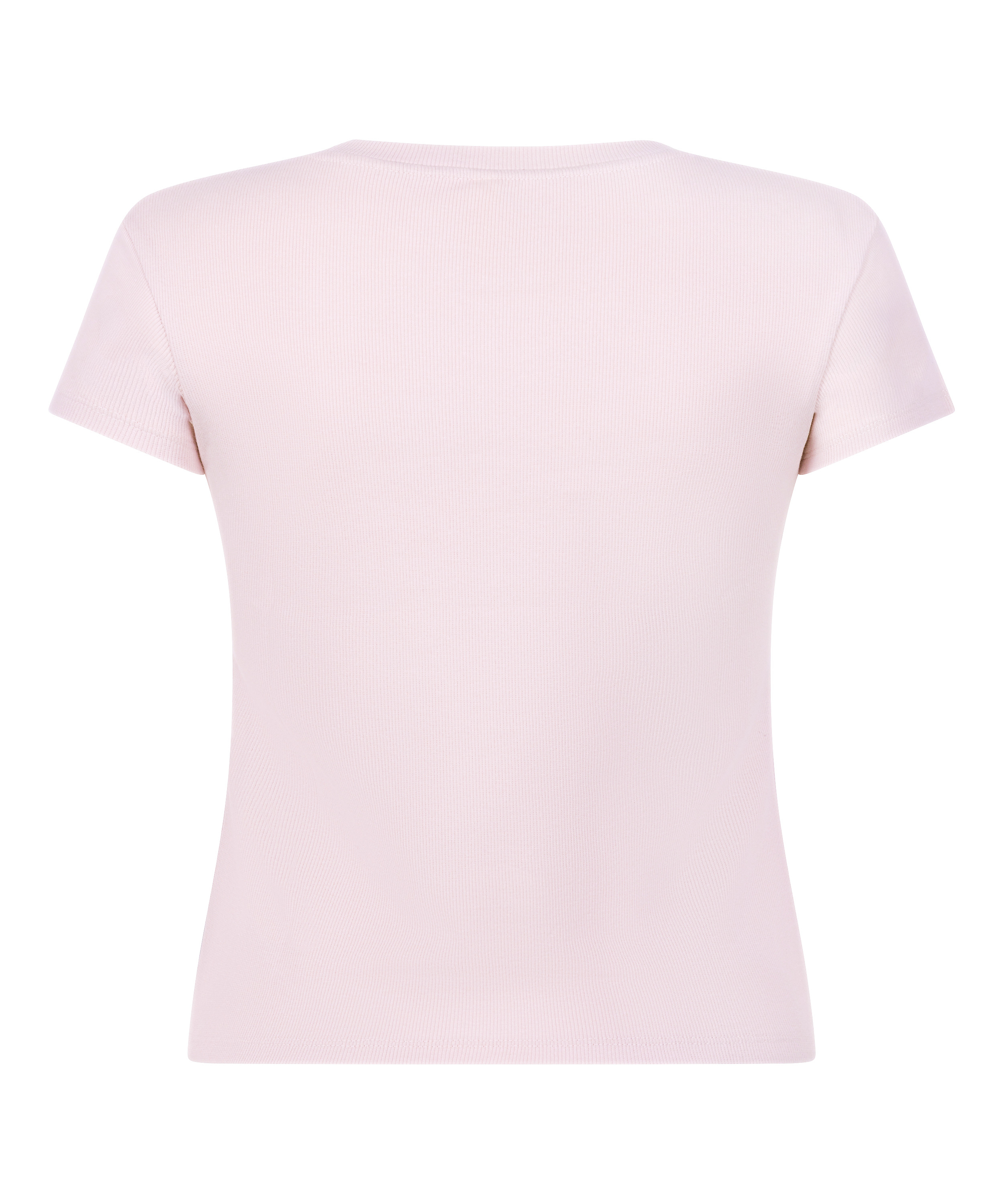 Ribbed Crew Neck Short-Sleeved Pyjama Top, Rosa, main