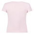Ribbed Crew Neck Short-Sleeved Pyjama Top, Rosa