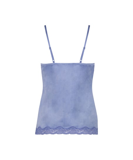 Cami-topp Velours Lace, Bl&aring;