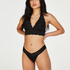 Rosalyn polstret halter bralette, Svart