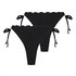 2-pakning Cheeky Tanga Bikini Underdel Scallop, Svart
