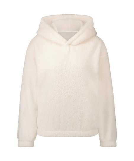 Fleece Snuggle hettegenser, Hvit