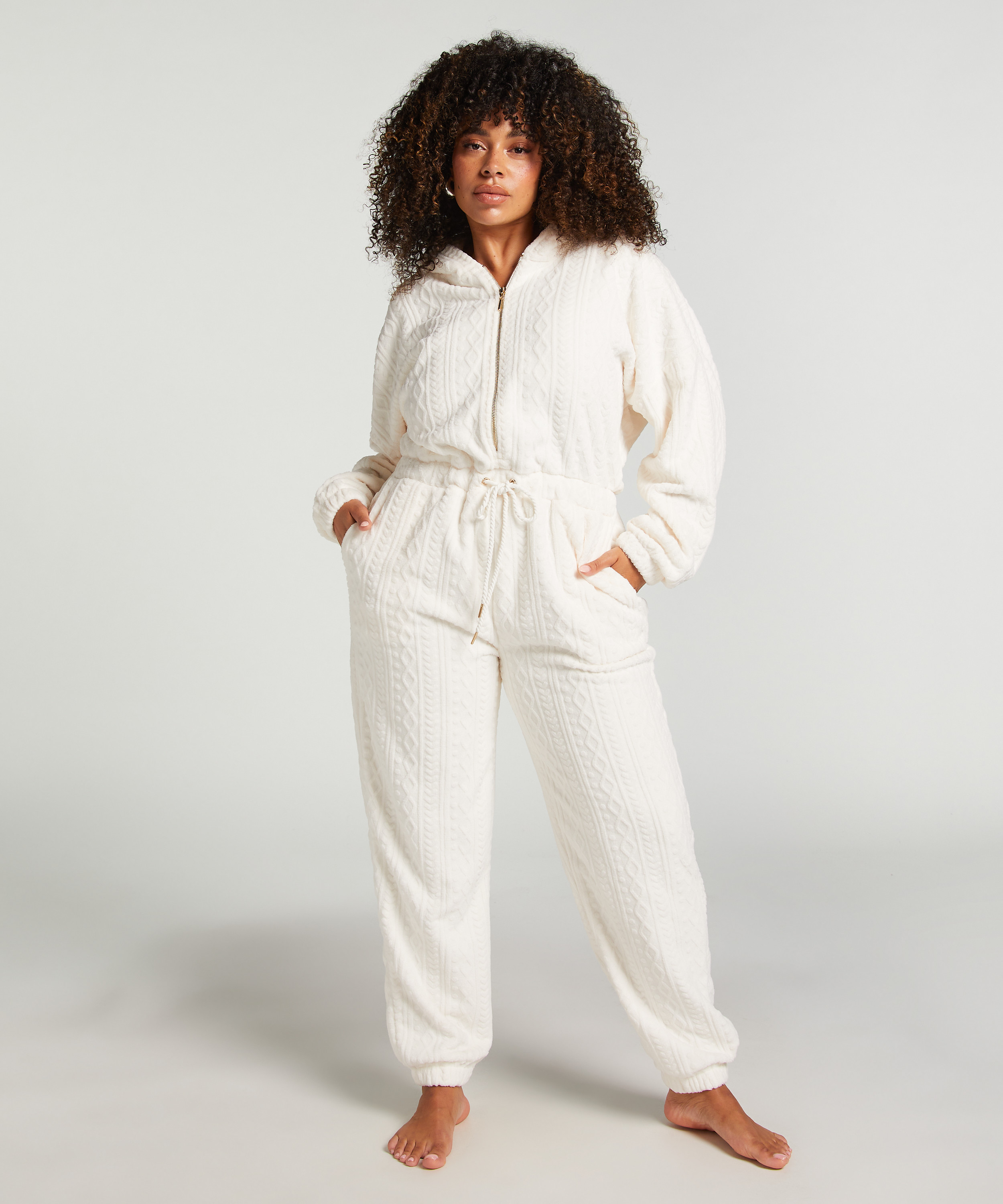 Onesie Fleece, Hvit, main