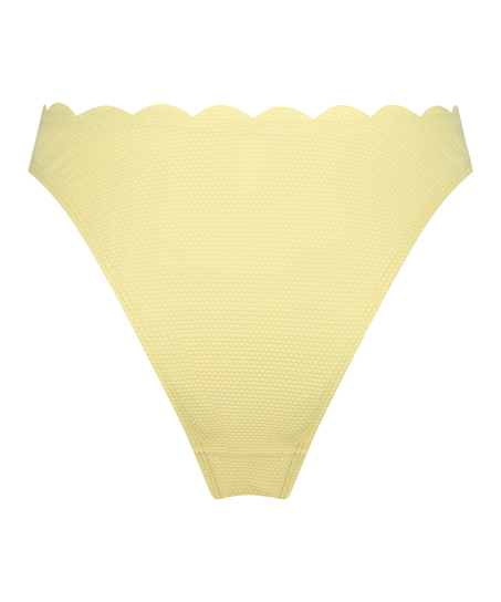 Høykuttet Bikini Underdel Scallop, Gul