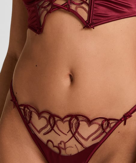 Olivia G-streng med h&oslash;ye ben, R&oslash;d