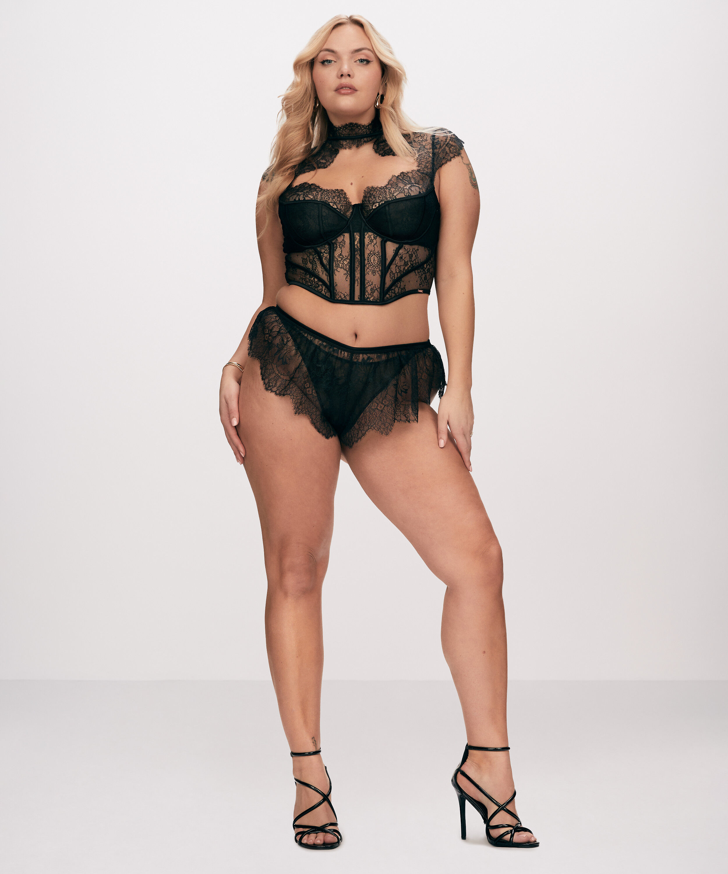 Franske truser Lace Camille, Svart