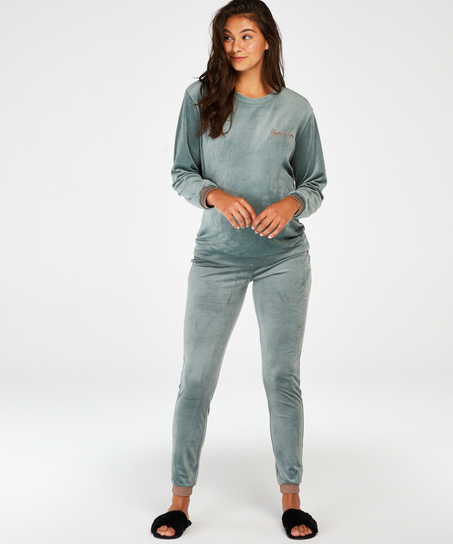 Jogger velours lurex maternity, Grønn