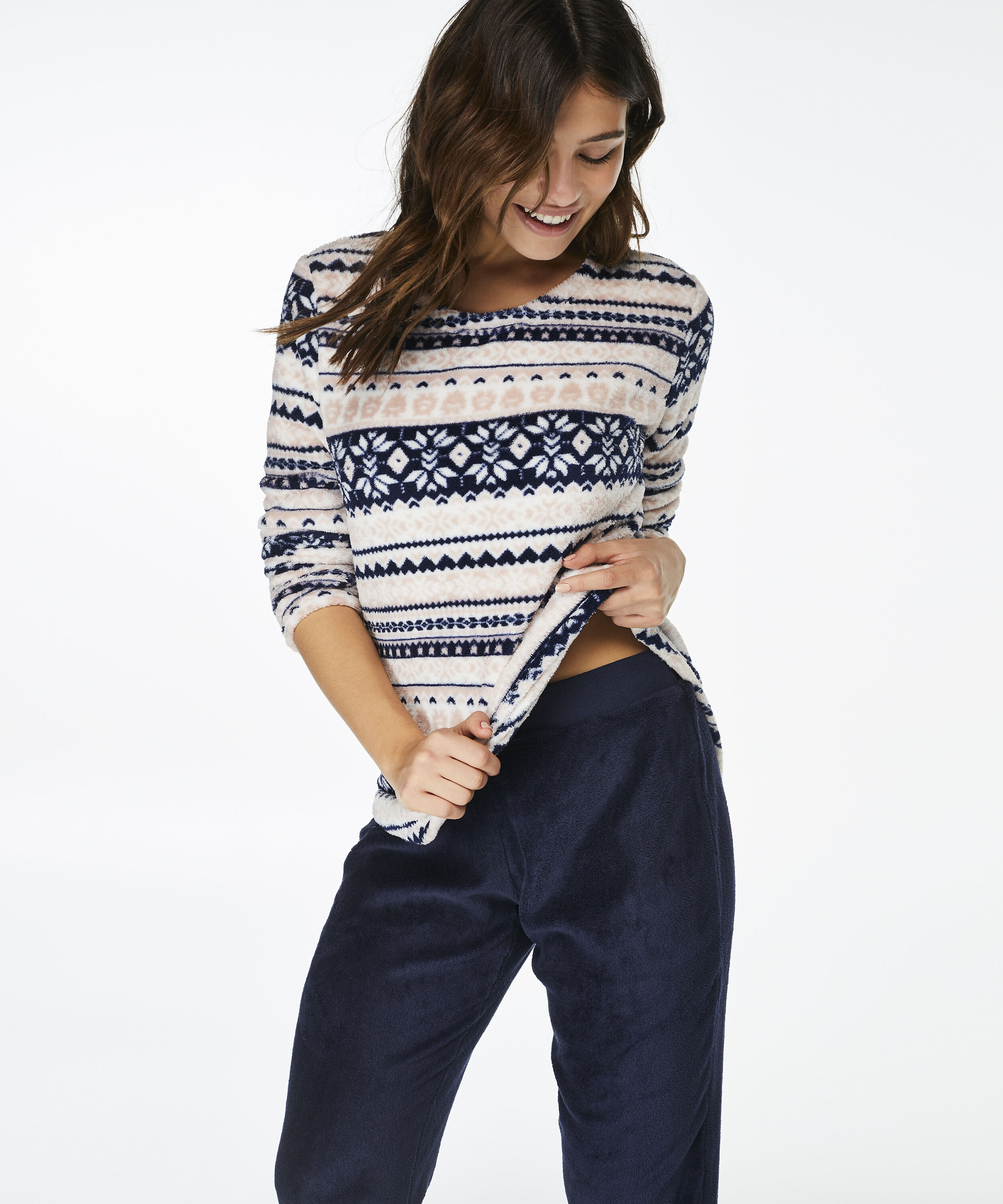 PJ Fleece Fairisle, Rosa