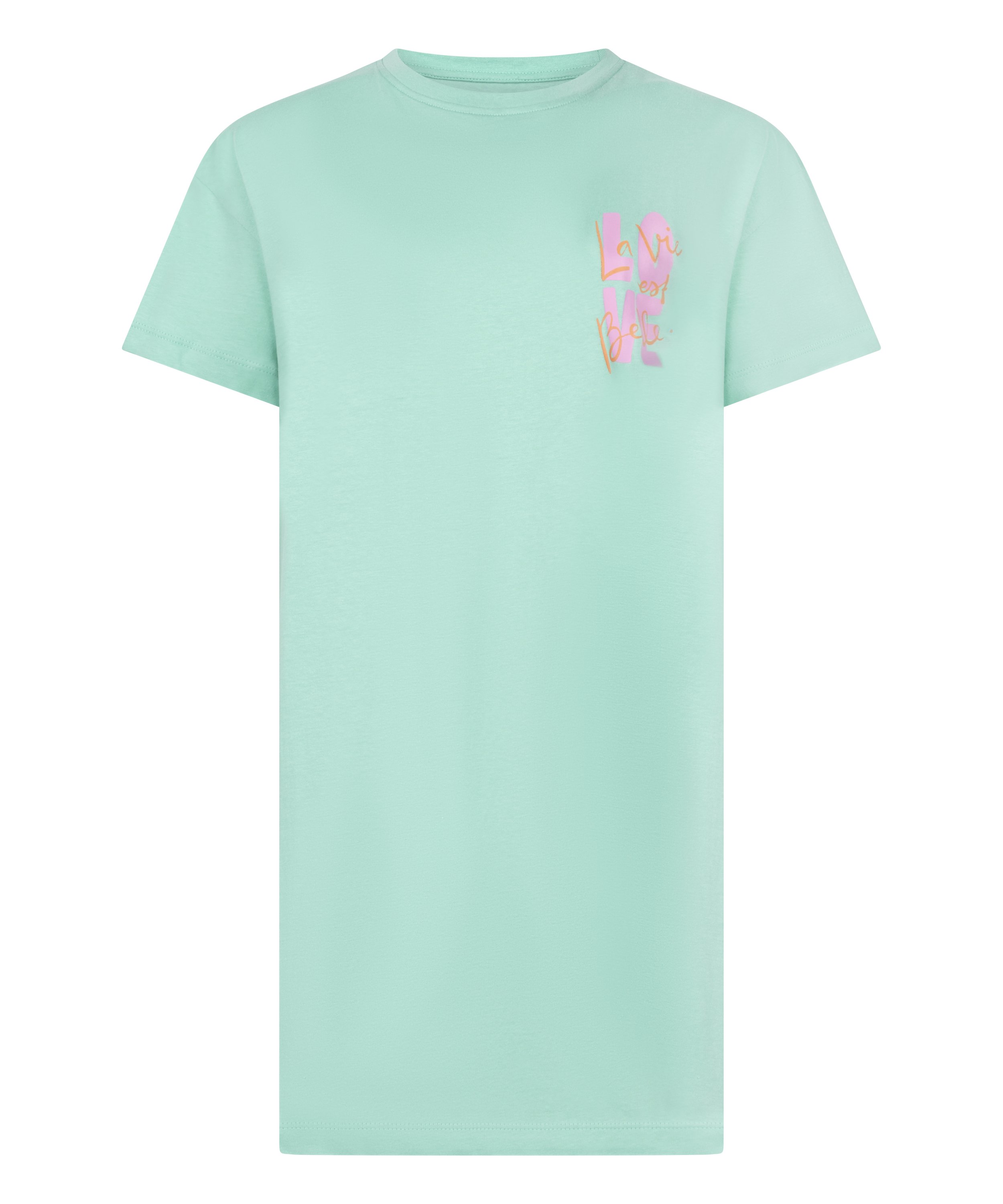 Nattskjorte med rund hals, Gr&oslash;nn, main