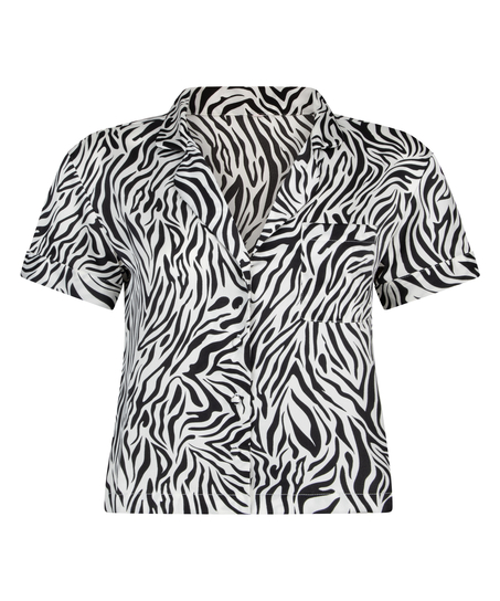 Kortermet jakke i sateng, Hvit