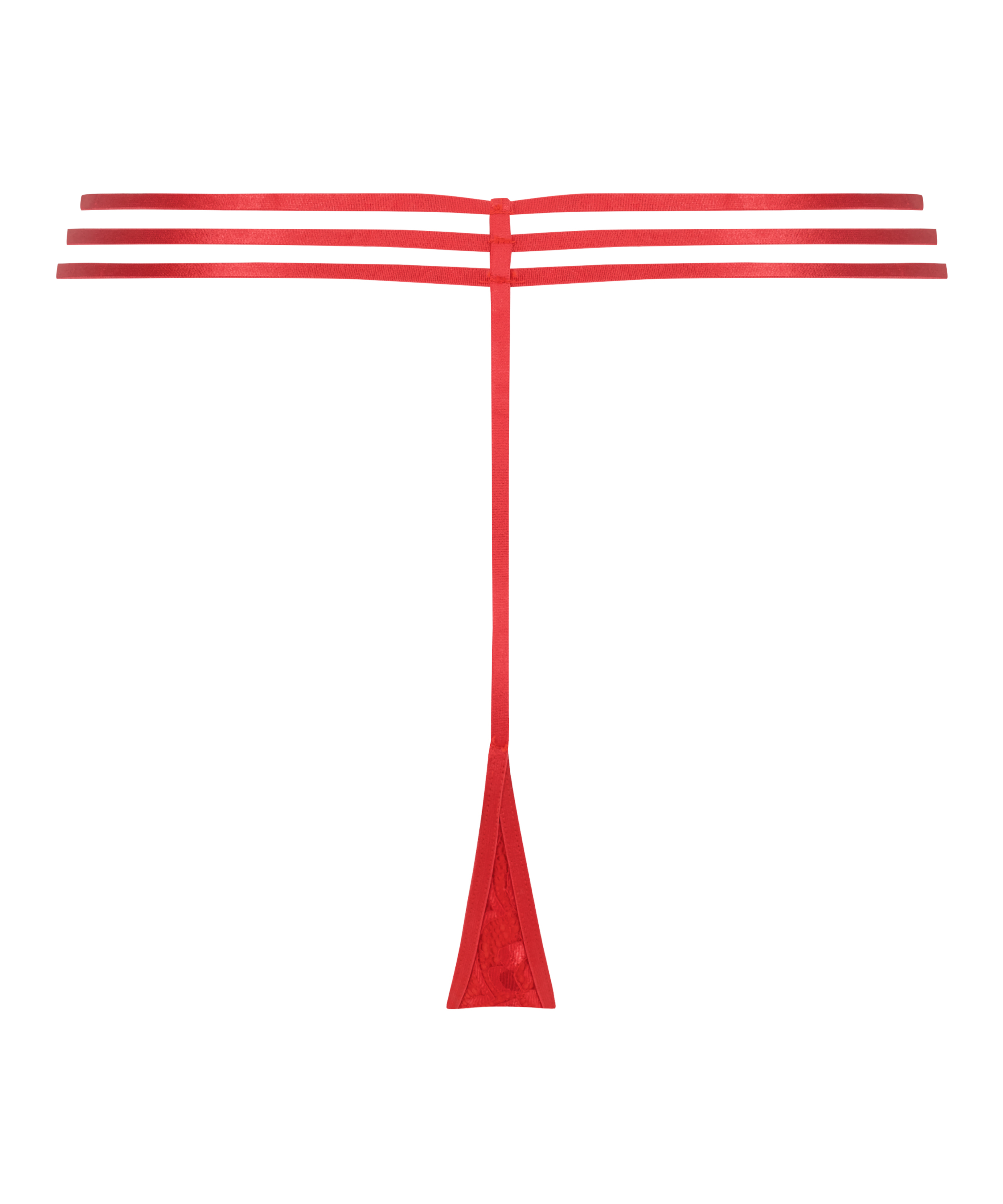 Fjernkontroll Vibrerende Tanga Thong med blonder, Rød, main