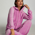 Hoodie jakke i velur, Rosa