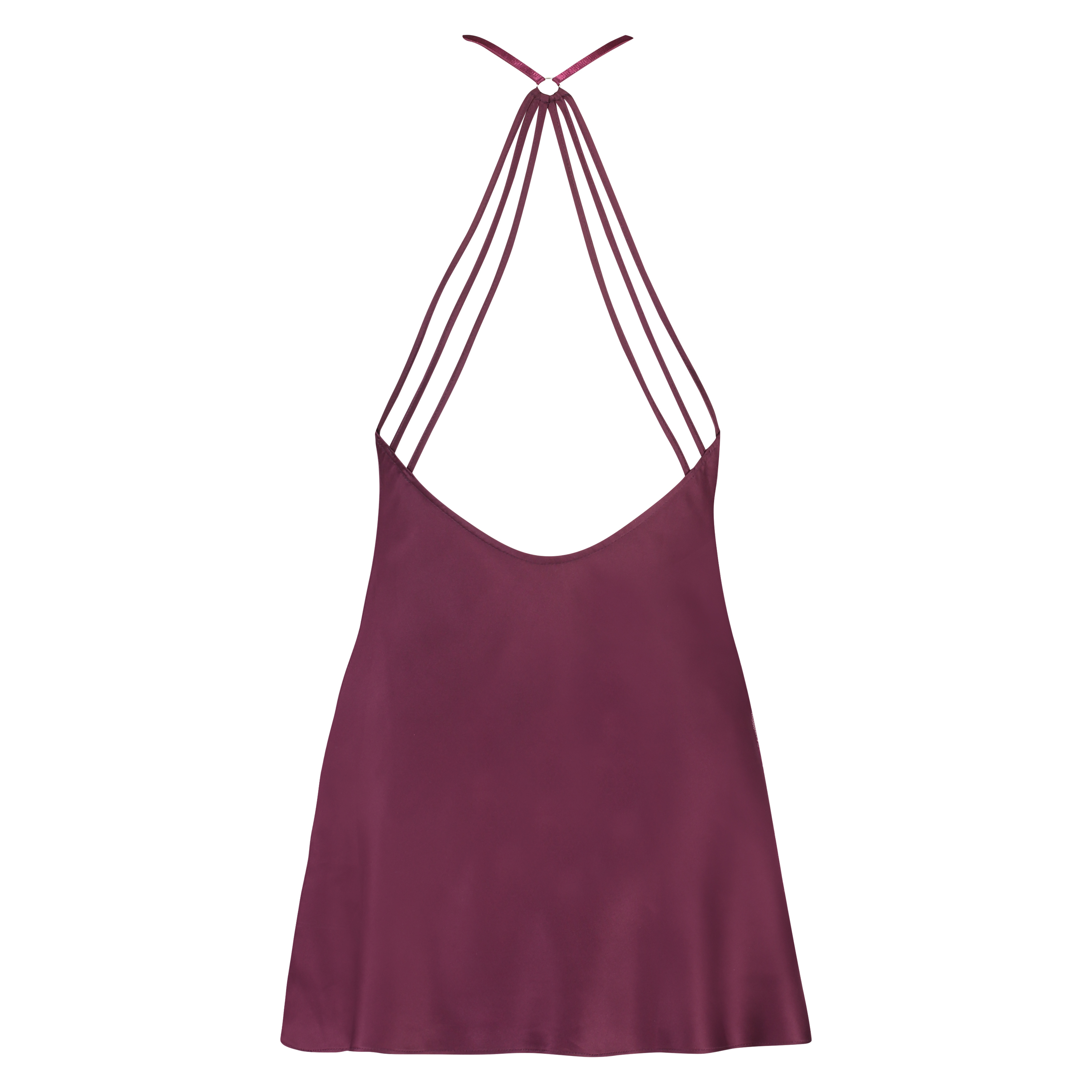 Slipdress Satin deep v, Lilla, main