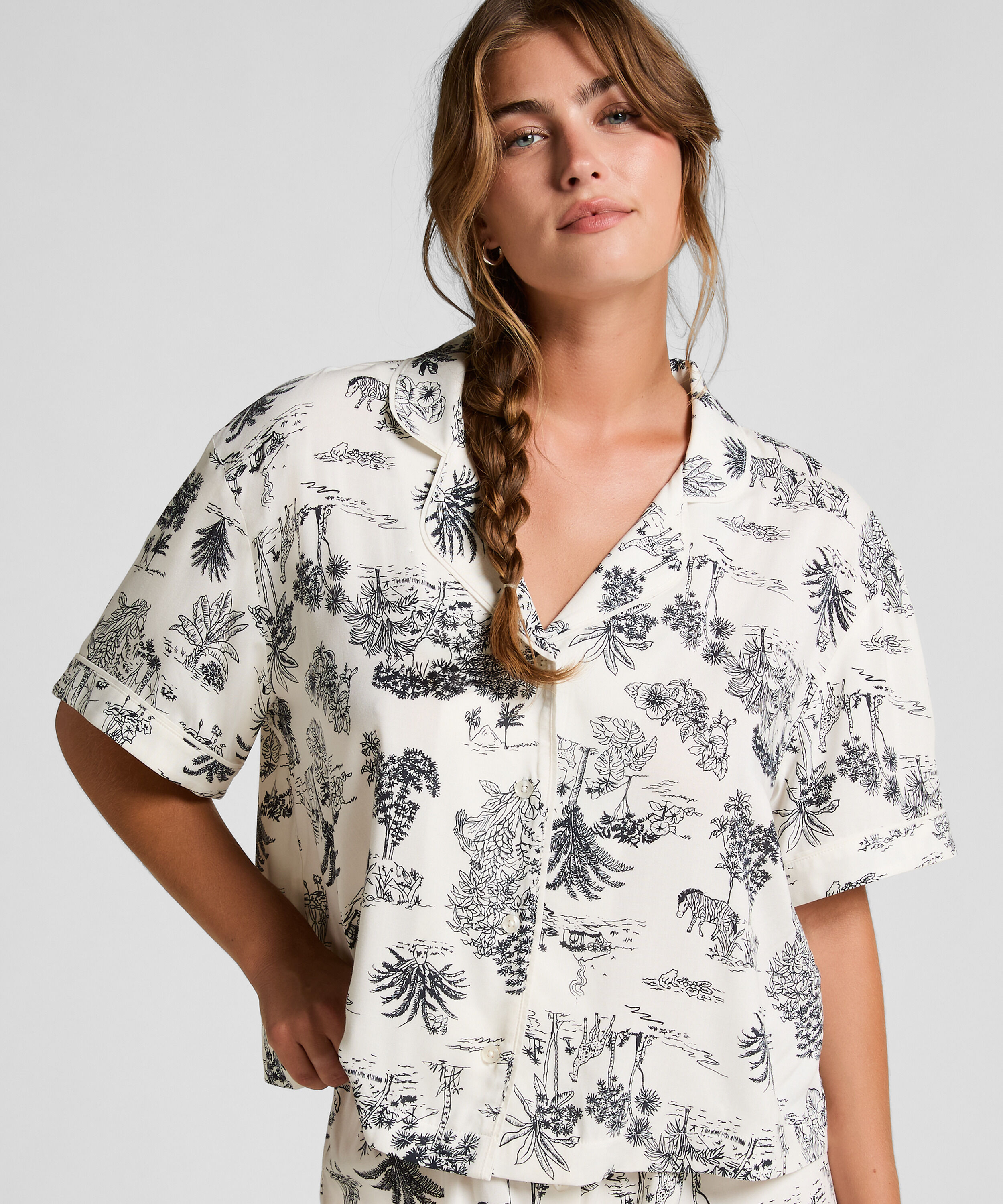 Jakke korte ermer vevd, Hvit