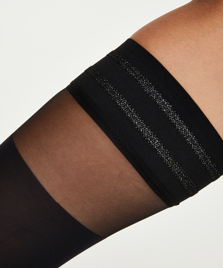 Davy Top 50 Denier Lurex Hold-Ups, Svart