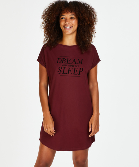 Nattskjorte med rund hals, Rød