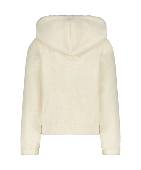 Fleece Snuggle hettegenser, Hvit