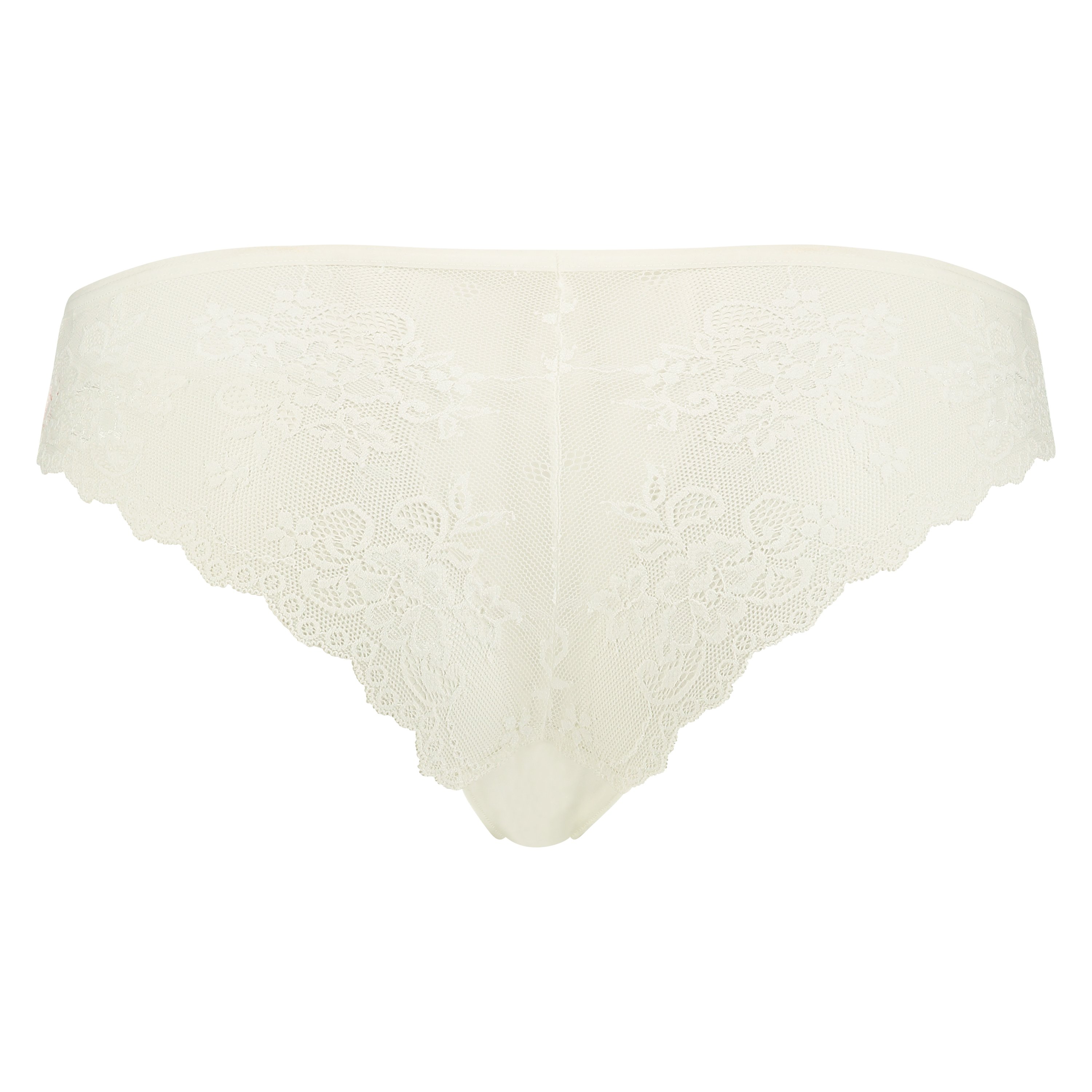 Invisible brasiliansk truse Lace Back, Hvit, main
