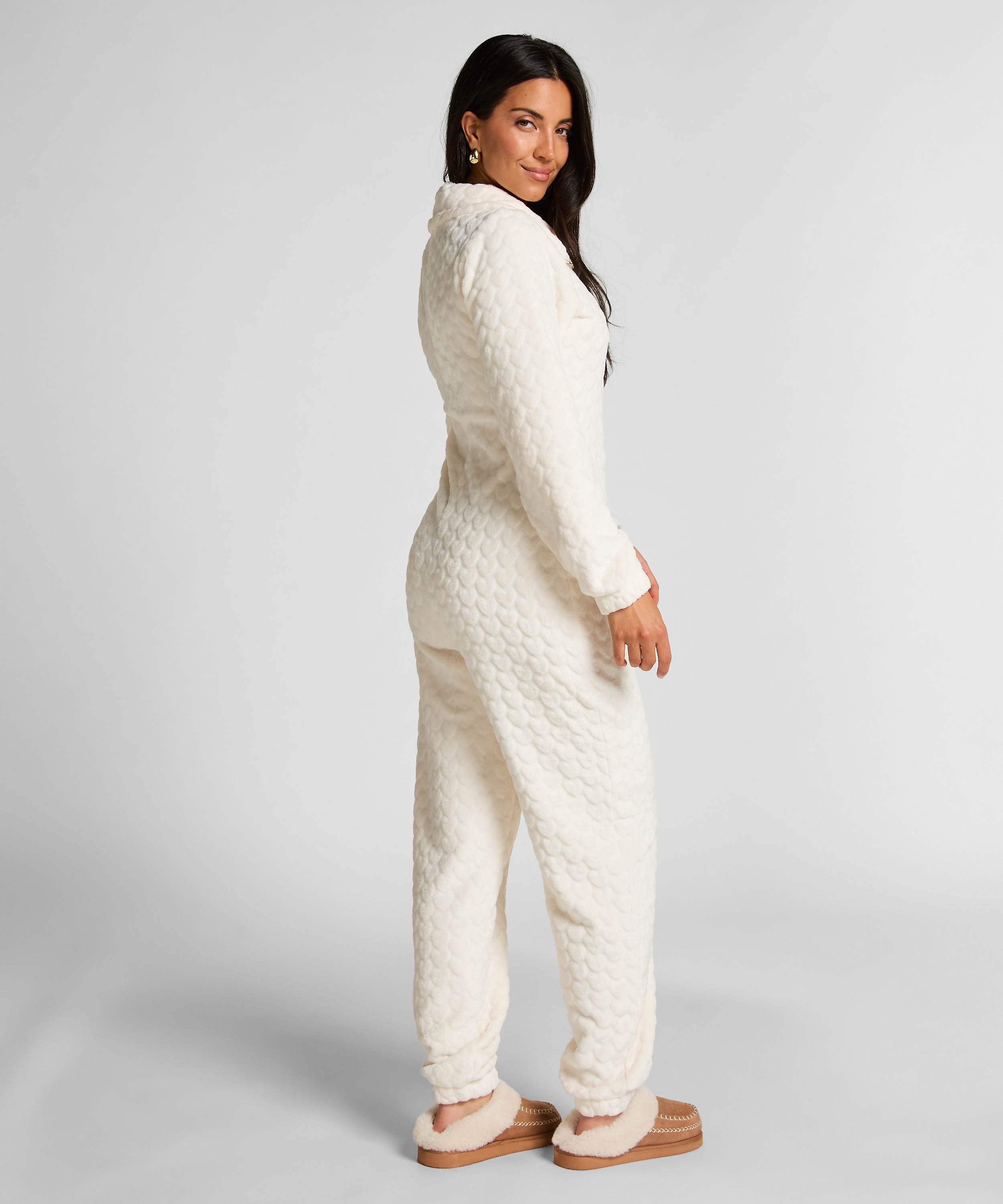 Onesie med kabelglidel&aring;s, Hvit, main