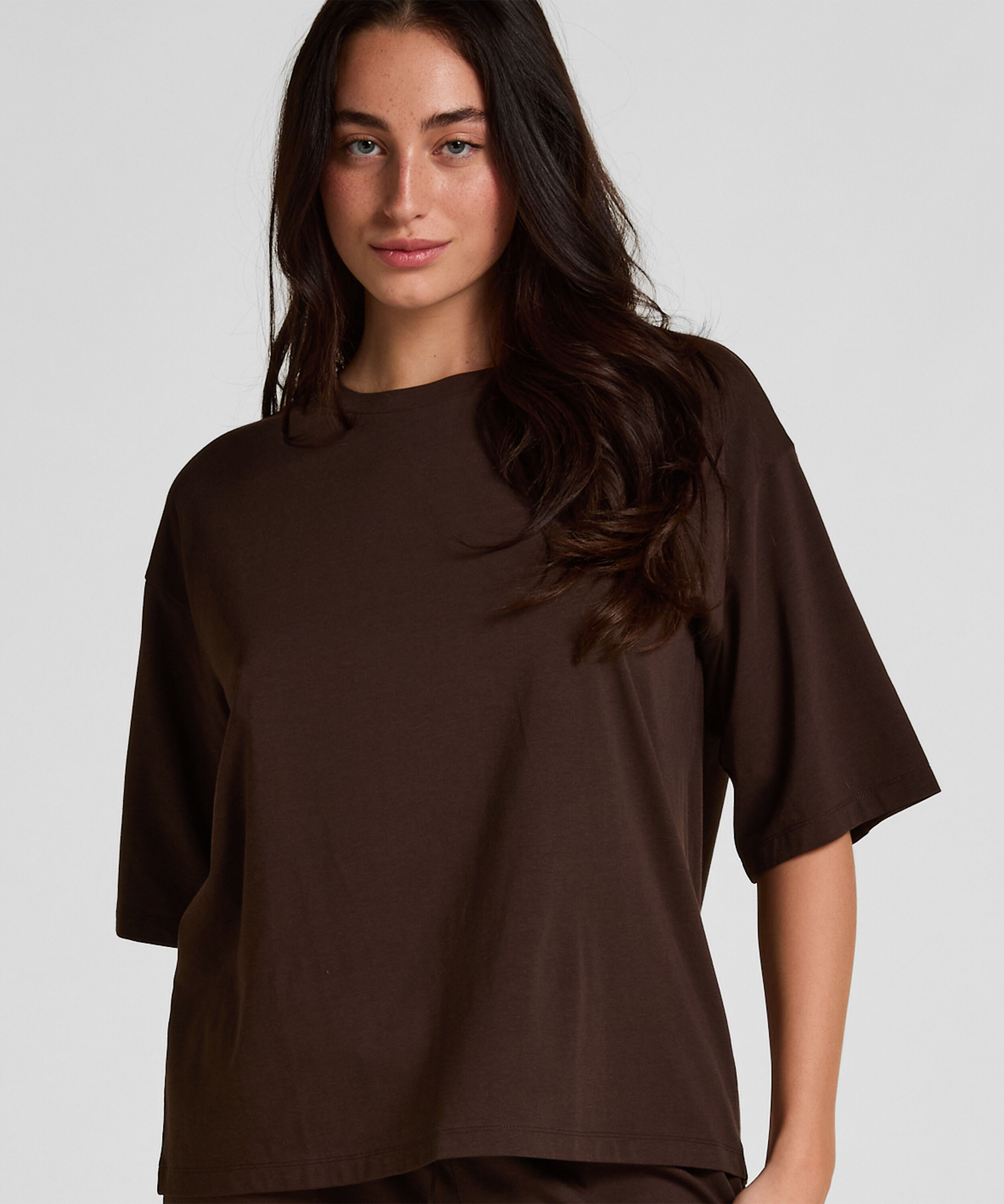 Pyjama Top Loose, Brun