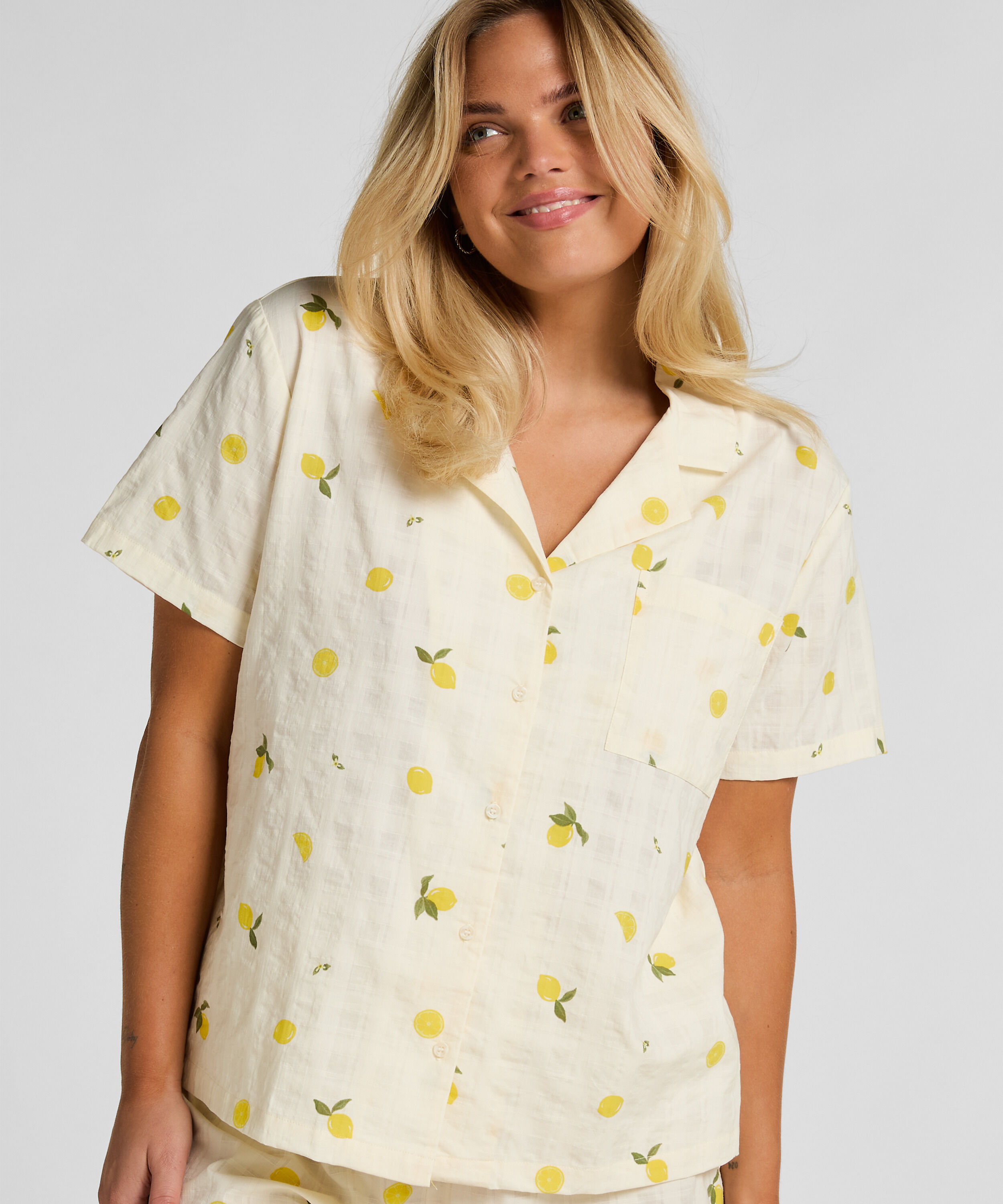 Sitron Pyjamasjakke, Hvit Sitron Pyjamasjakke, Hvit
