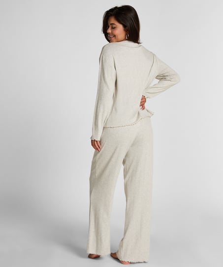 Pyjama Pant Loose Pointelle, Grå