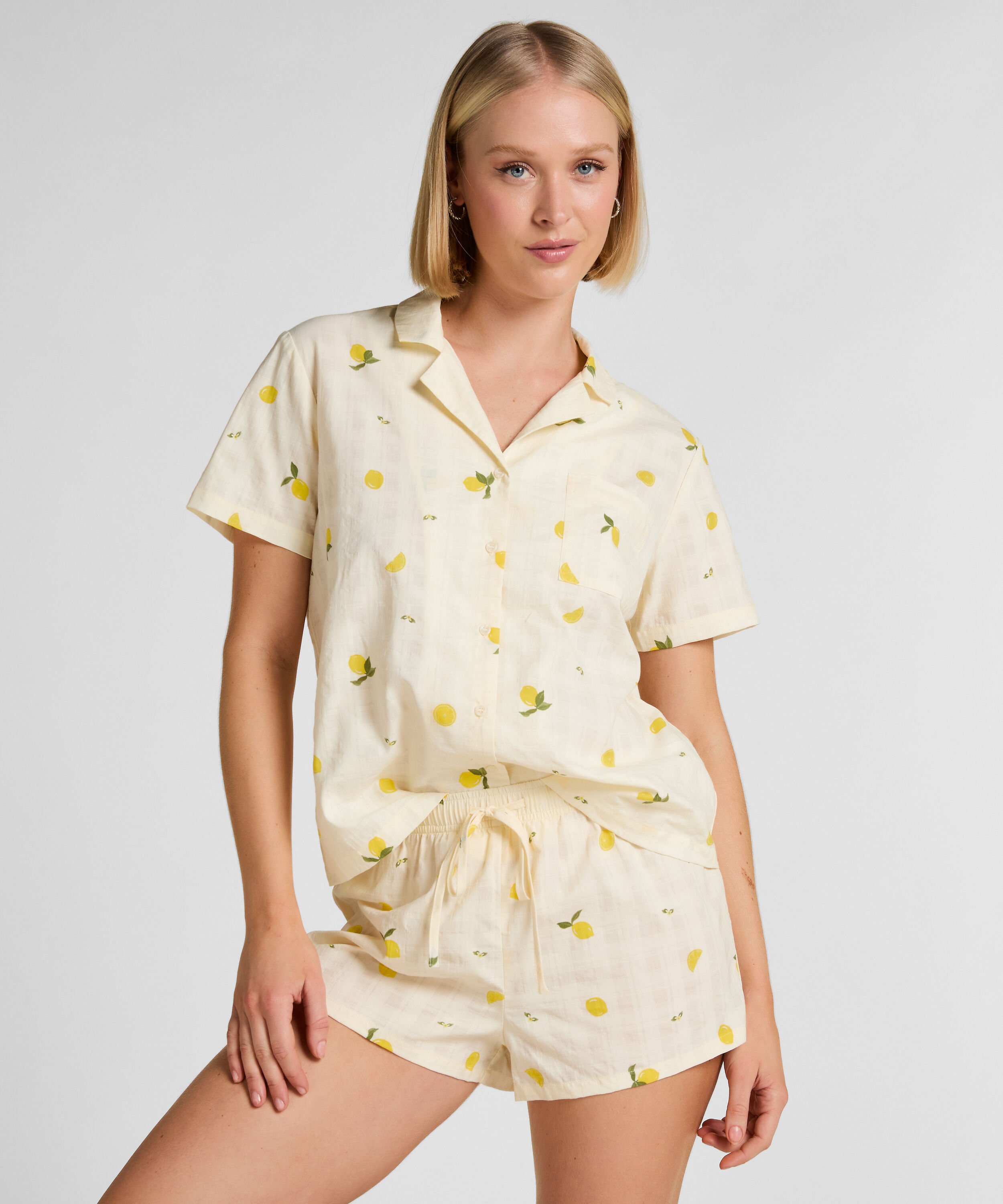 Lemon Pyjamasshorts, Hvit