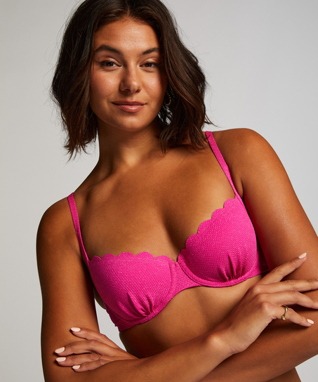 Bikinitopp Scallop Lurex, Rosa