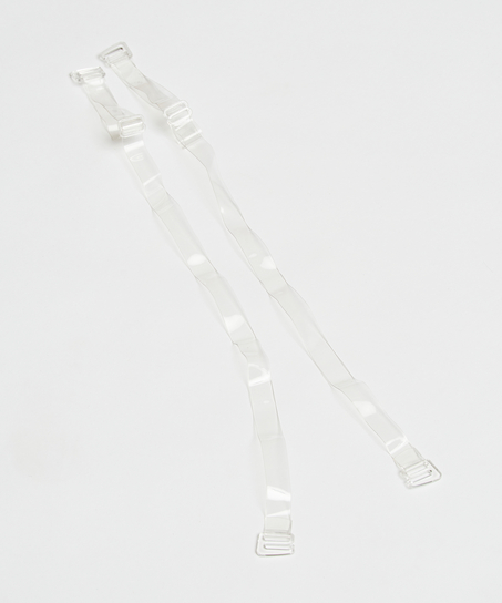 Gjennomsiktige BH-stropper for D-skåler og større, Hvit