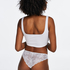 Invisible brasiliansk truse Lace Back, Hvit