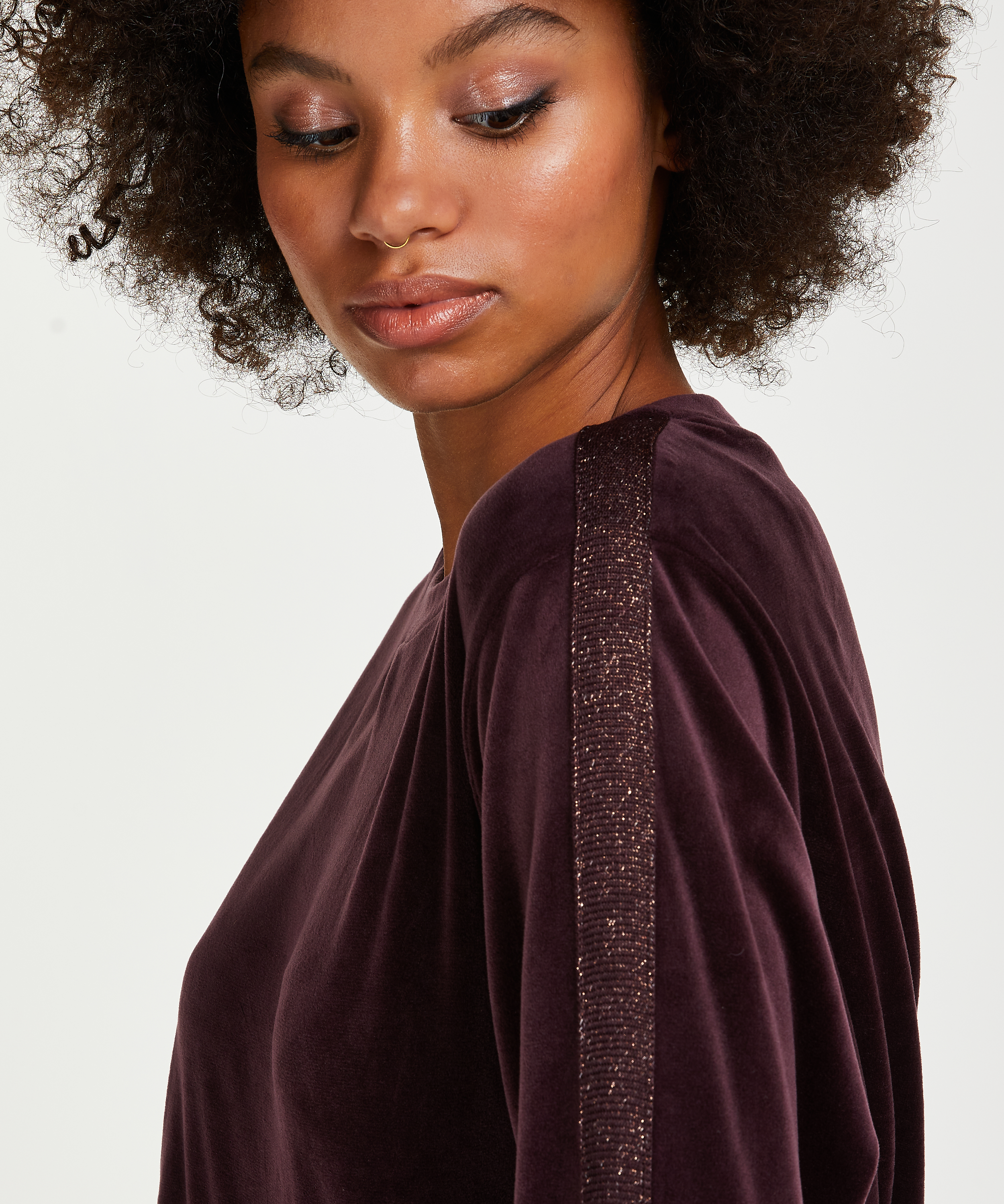 Velvet shimmer topp, Lilla, main