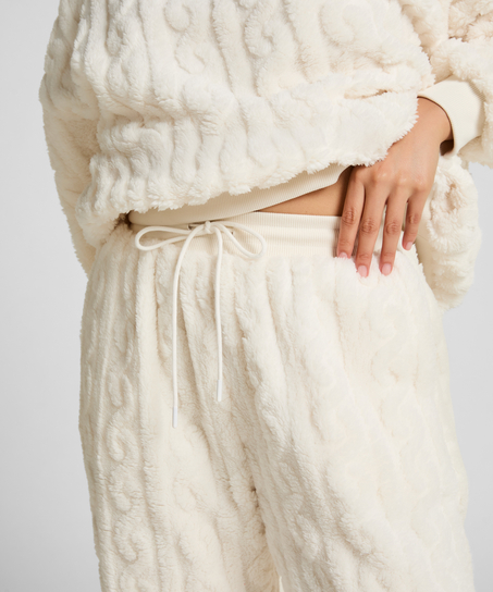 Jogger kabelfleece, Hvit