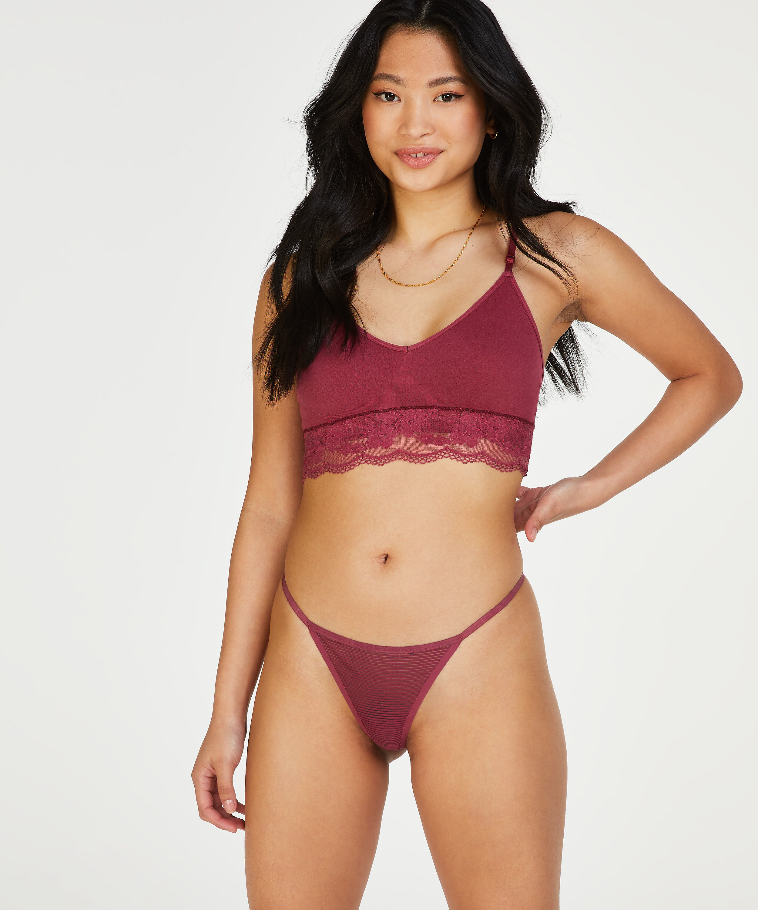 Stripe Mesh tynn streng, Rød