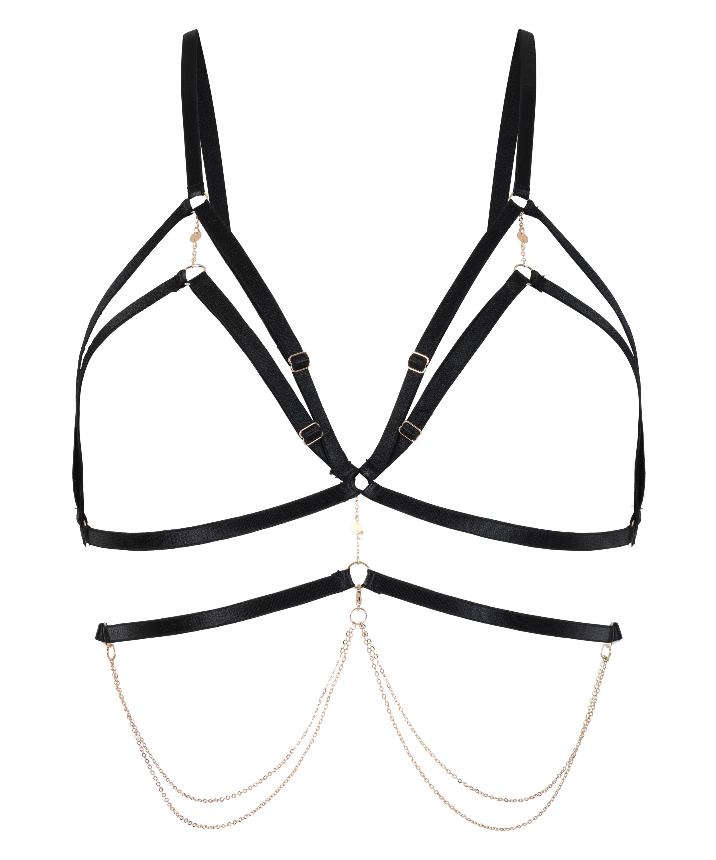 Chain Top Bralette, Svart, main