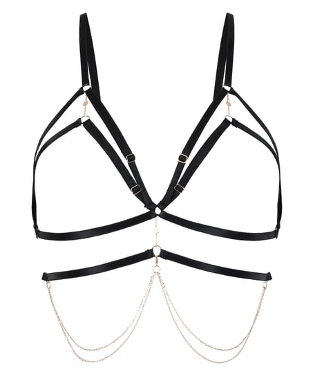 Chain Top Bralette, Svart