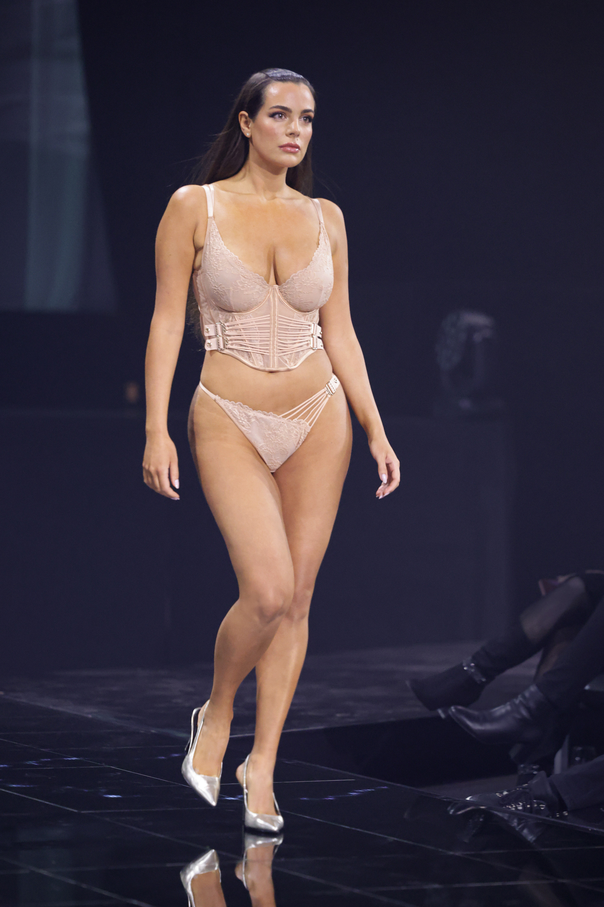 Upolstret longline-BH med bøyle Constance, Beige, main