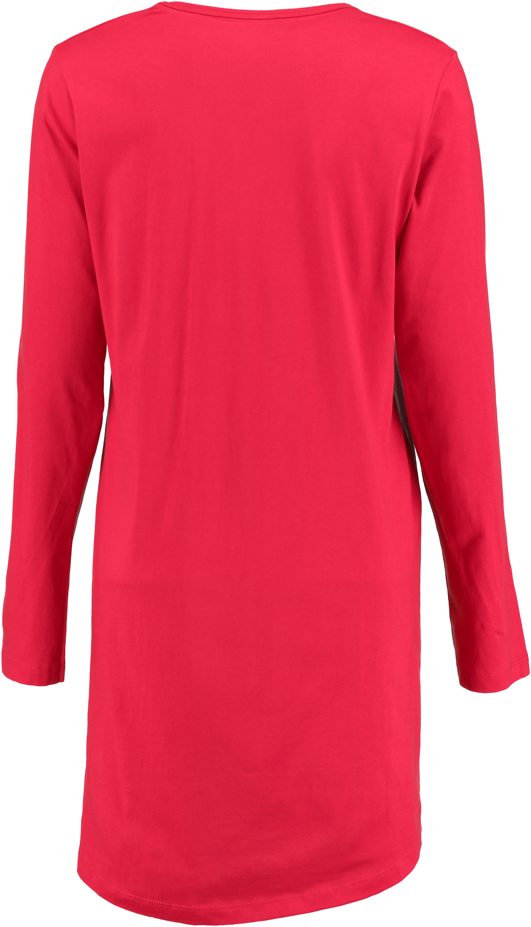 Nightshirt round neck long sleeves, Rød, main