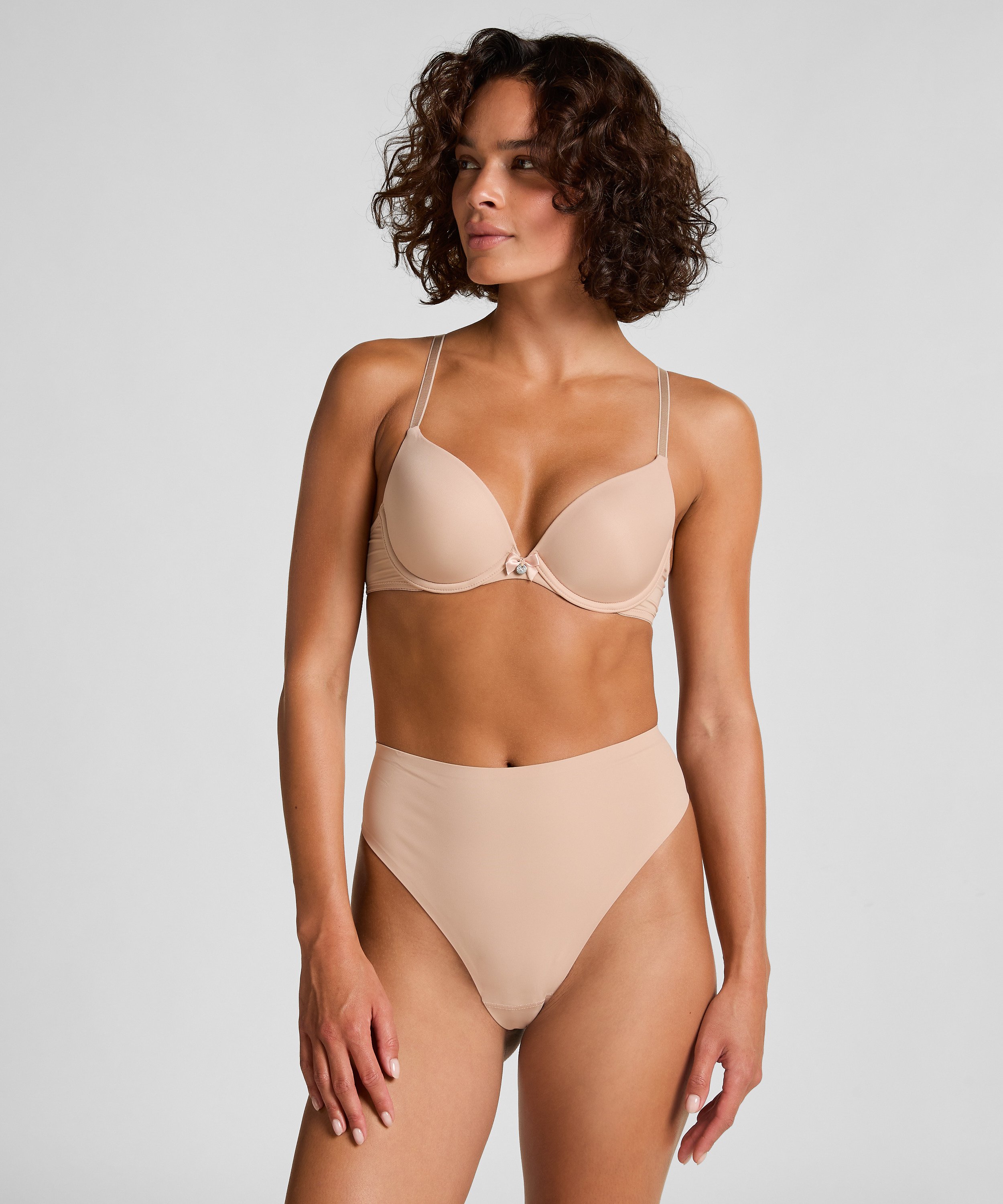 Vattert bh med b&oslash;yle Plunge, Beige, main