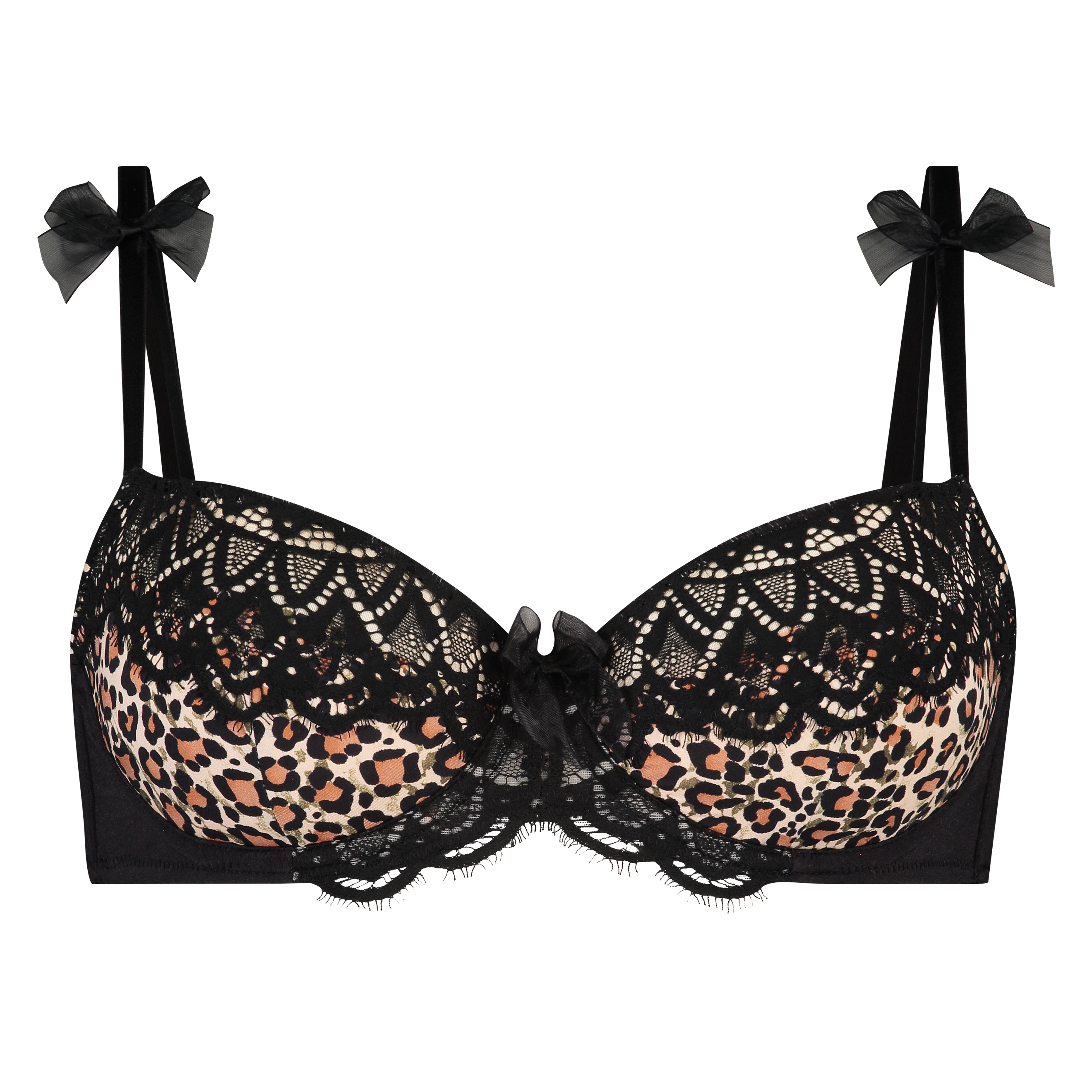 Gigi Padded Underwired Bra Animal Print, Svart, main